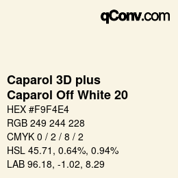 カラーコード: Caparol 3D plus - Caparol Off White 20 | qconv.com