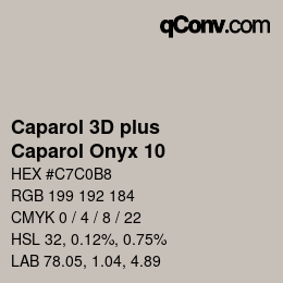 Color code: Caparol 3D plus - Caparol Onyx 10 | qconv.com