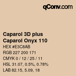 Color code: Caparol 3D plus - Caparol Onyx 110 | qconv.com