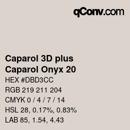 カラーコード: Caparol 3D plus - Caparol Onyx 20 | qconv.com