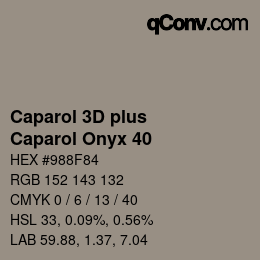 Code couleur: Caparol 3D plus - Caparol Onyx 40 | qconv.com