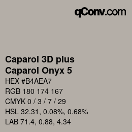 Color code: Caparol 3D plus - Caparol Onyx 5 | qconv.com