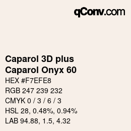 Color code: Caparol 3D plus - Caparol Onyx 60 | qconv.com
