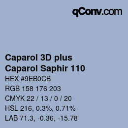 Color code: Caparol 3D plus - Caparol Saphir 110 | qconv.com