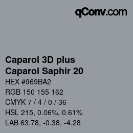 Color code: Caparol 3D plus - Caparol Saphir 20 | qconv.com