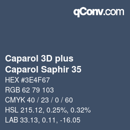 Color code: Caparol 3D plus - Caparol Saphir 35 | qconv.com