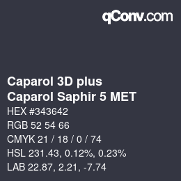 Color code: Caparol 3D plus - Caparol Saphir 5 MET | qconv.com