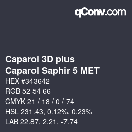 Color code: Caparol 3D plus - Caparol Saphir 5 MET | qconv.com