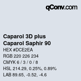 Color code: Caparol 3D plus - Caparol Saphir 90 | qconv.com