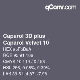 カラーコード: Caparol 3D plus - Caparol Velvet 10 | qconv.com