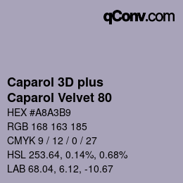 Color code: Caparol 3D plus - Caparol Velvet 80 | qconv.com