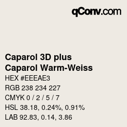 カラーコード: Caparol 3D plus - Caparol Warm-Weiss | qconv.com