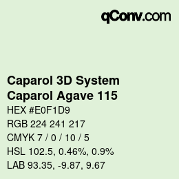 Color code: Caparol 3D System - Caparol Agave 115 | qconv.com