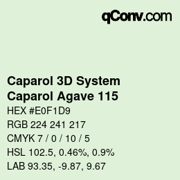 颜色代码: Caparol 3D System - Caparol Agave 115 | qconv.com