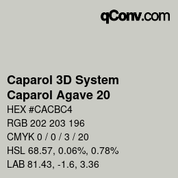 颜色代码: Caparol 3D System - Caparol Agave 20 | qconv.com