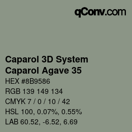 颜色代码: Caparol 3D System - Caparol Agave 35 | qconv.com