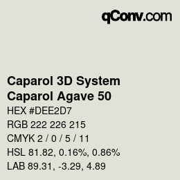 Color code: Caparol 3D System - Caparol Agave 50 | qconv.com