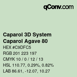 Color code: Caparol 3D System - Caparol Agave 80 | qconv.com