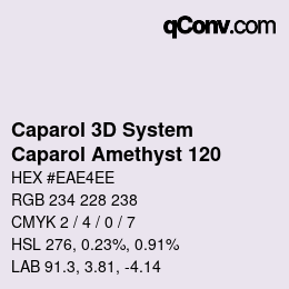 Color code: Caparol 3D System - Caparol Amethyst 120 | qconv.com