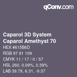 Color code: Caparol 3D System - Caparol Amethyst 70 | qconv.com