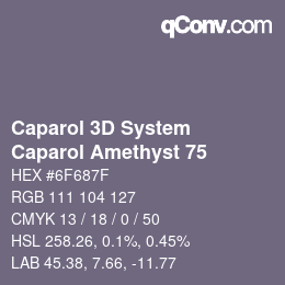 颜色代码: Caparol 3D System - Caparol Amethyst 75 | qconv.com