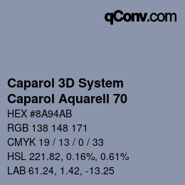 Color code: Caparol 3D System - Caparol Aquarell 70 | qconv.com