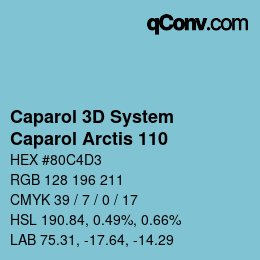 Color code: Caparol 3D System - Caparol Arctis 110 | qconv.com