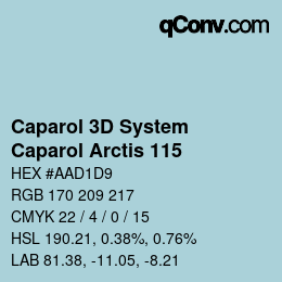 Color code: Caparol 3D System - Caparol Arctis 115 | qconv.com