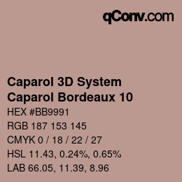 颜色代码: Caparol 3D System - Caparol Bordeaux 10 | qconv.com