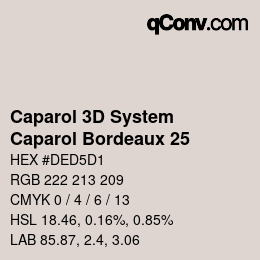 Code couleur: Caparol 3D System - Caparol Bordeaux 25 | qconv.com