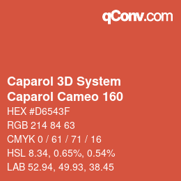 Color code: Caparol 3D System - Caparol Cameo 160 | qconv.com