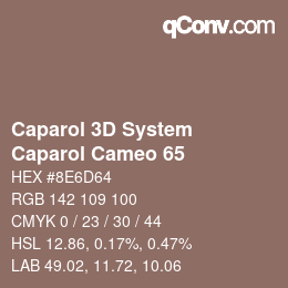 Color code: Caparol 3D System - Caparol Cameo 65 | qconv.com