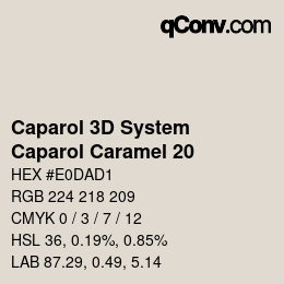 Code couleur: Caparol 3D System - Caparol Caramel 20 | qconv.com