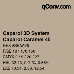 Code couleur: Caparol 3D System - Caparol Caramel 45 | qconv.com