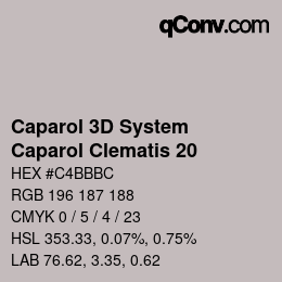 Color code: Caparol 3D System - Caparol Clematis 20 | qconv.com