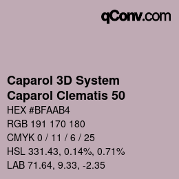 颜色代码: Caparol 3D System - Caparol Clematis 50 | qconv.com