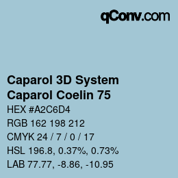 颜色代码: Caparol 3D System - Caparol Coelin 75 | qconv.com
