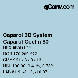 颜色代码: Caparol 3D System - Caparol Coelin 80 | qconv.com
