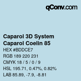 颜色代码: Caparol 3D System - Caparol Coelin 85 | qconv.com