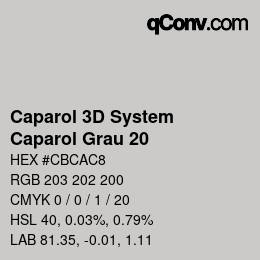 Farbcode: Caparol 3D System - Caparol Grau 20 | qconv.com