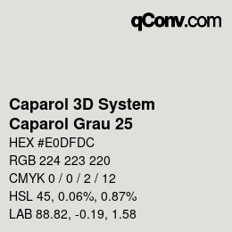 Code couleur: Caparol 3D System - Caparol Grau 25 | qconv.com