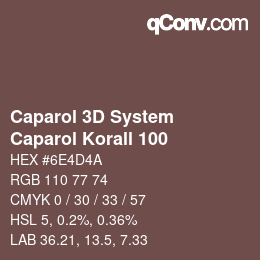 Code couleur: Caparol 3D System - Caparol Korall 100 | qconv.com