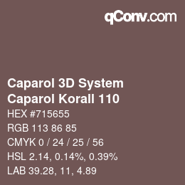 Code couleur: Caparol 3D System - Caparol Korall 110 | qconv.com