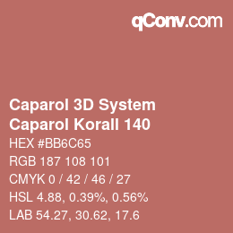 Código de color: Caparol 3D System - Caparol Korall 140 | qconv.com