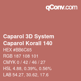 颜色代码: Caparol 3D System - Caparol Korall 140 | qconv.com