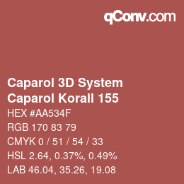 Código de color: Caparol 3D System - Caparol Korall 155 | qconv.com