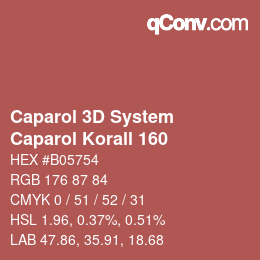 Código de color: Caparol 3D System - Caparol Korall 160 | qconv.com