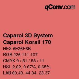 Código de color: Caparol 3D System - Caparol Korall 170 | qconv.com