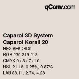 Code couleur: Caparol 3D System - Caparol Korall 20 | qconv.com