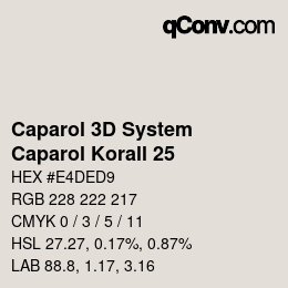 Code couleur: Caparol 3D System - Caparol Korall 25 | qconv.com